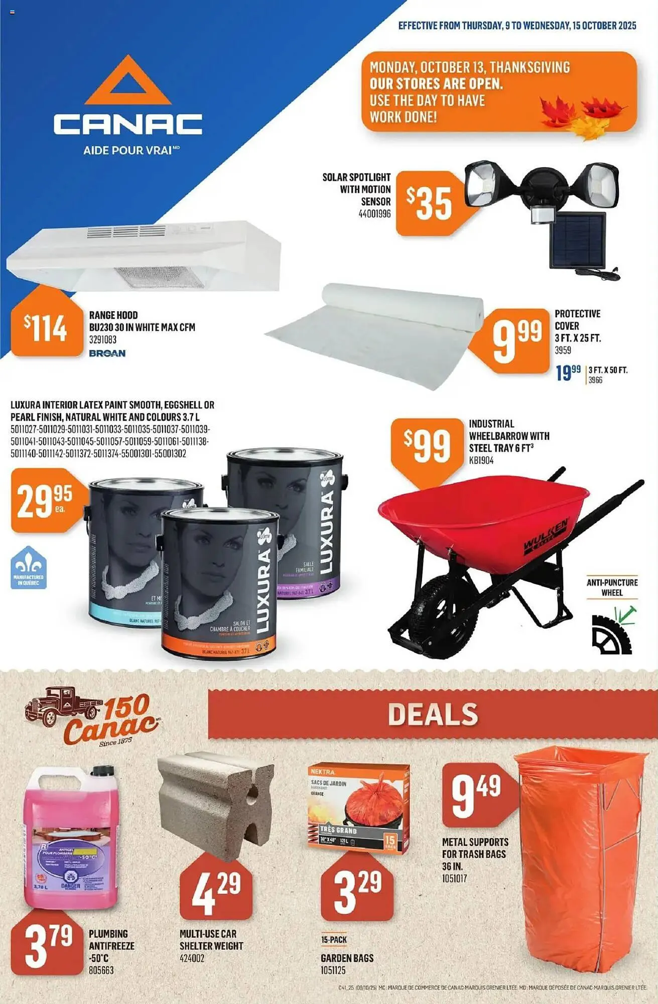 Canac flyer from October 9 to October 15 2025 - flyer page 1
