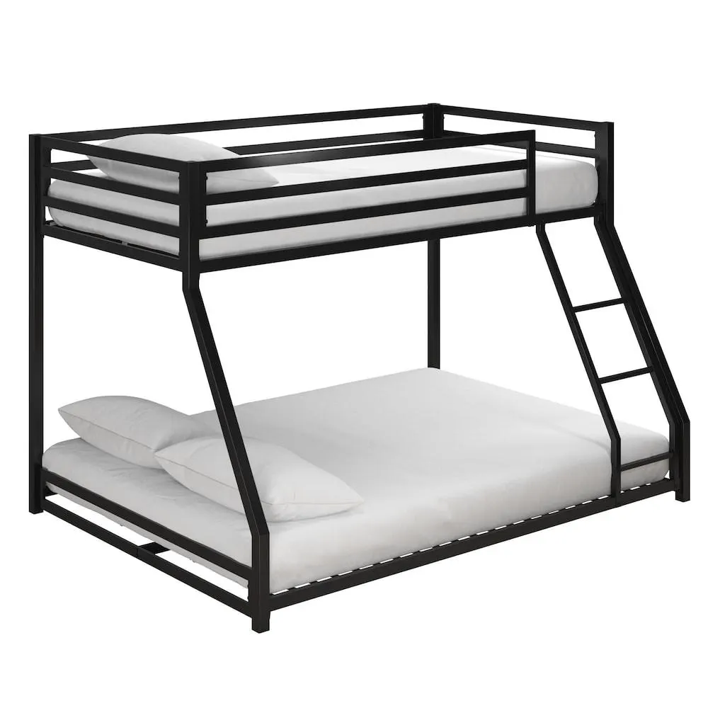 Miles Twin/Full Metal Bunk Bed in Black