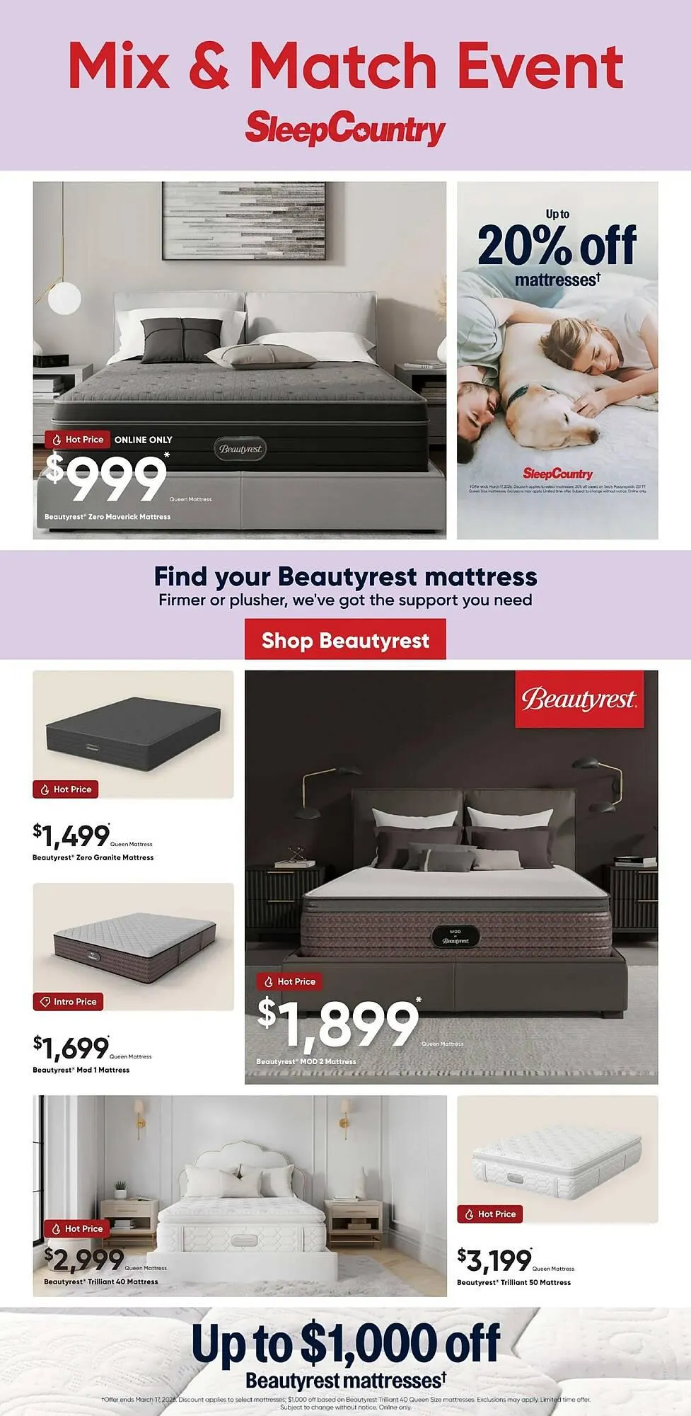 Sleep Country flyer from February 18 to March 2 2026 - flyer page 1