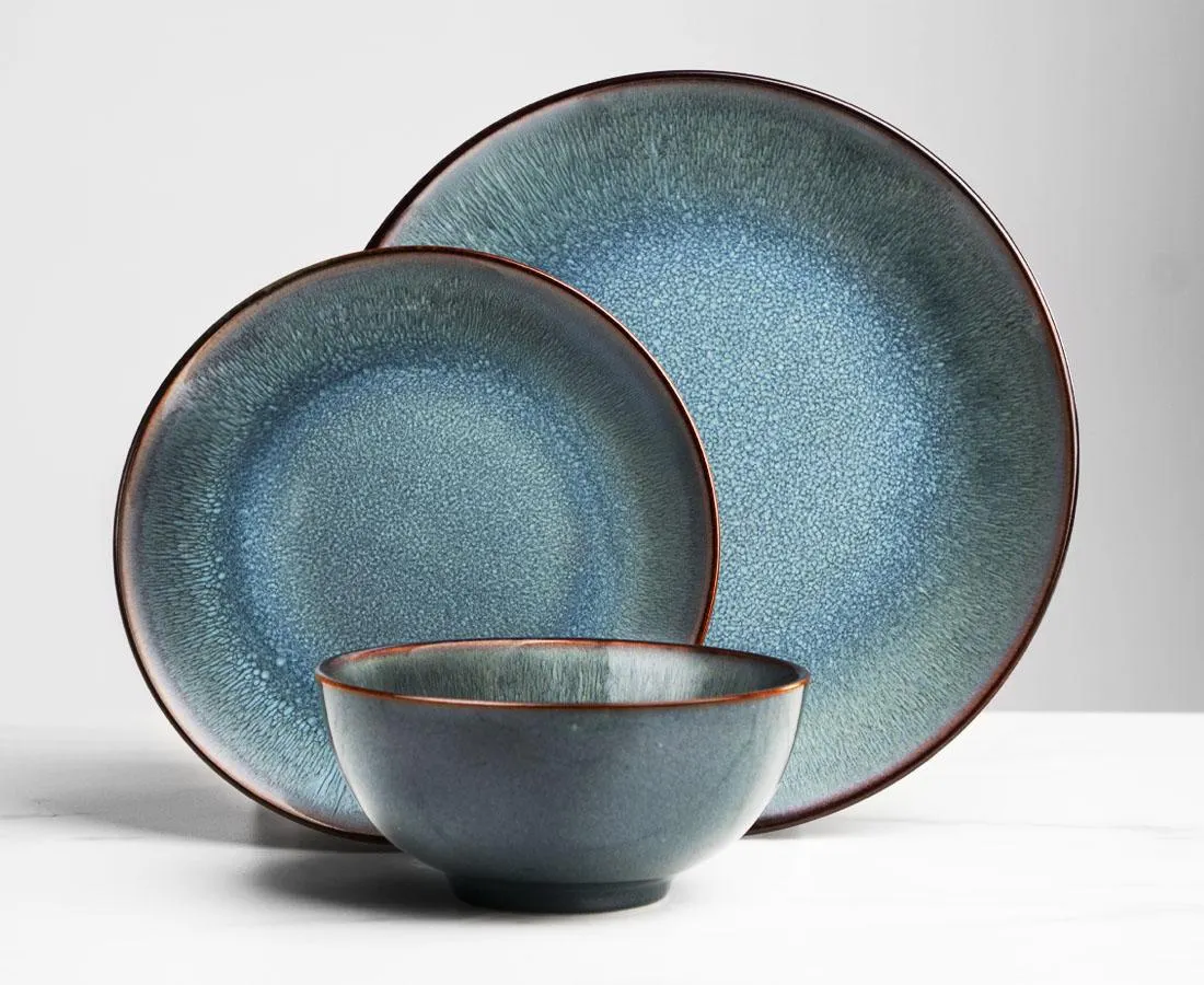 REACTIVE- ONYX 12PC,GREY, DINNERWARE