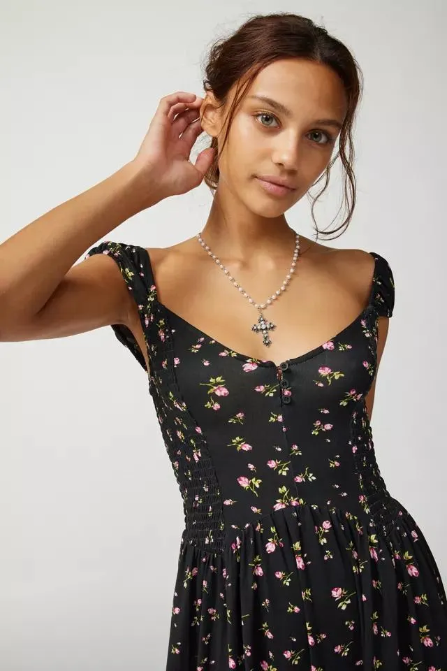 UO Elenor Printed Midi Dress