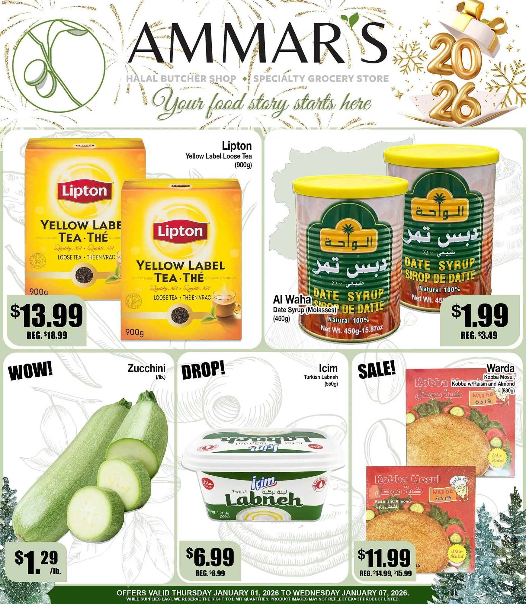 Ammar's Halal Meats flyer from January 1 to January 7 2026 - flyer page 1