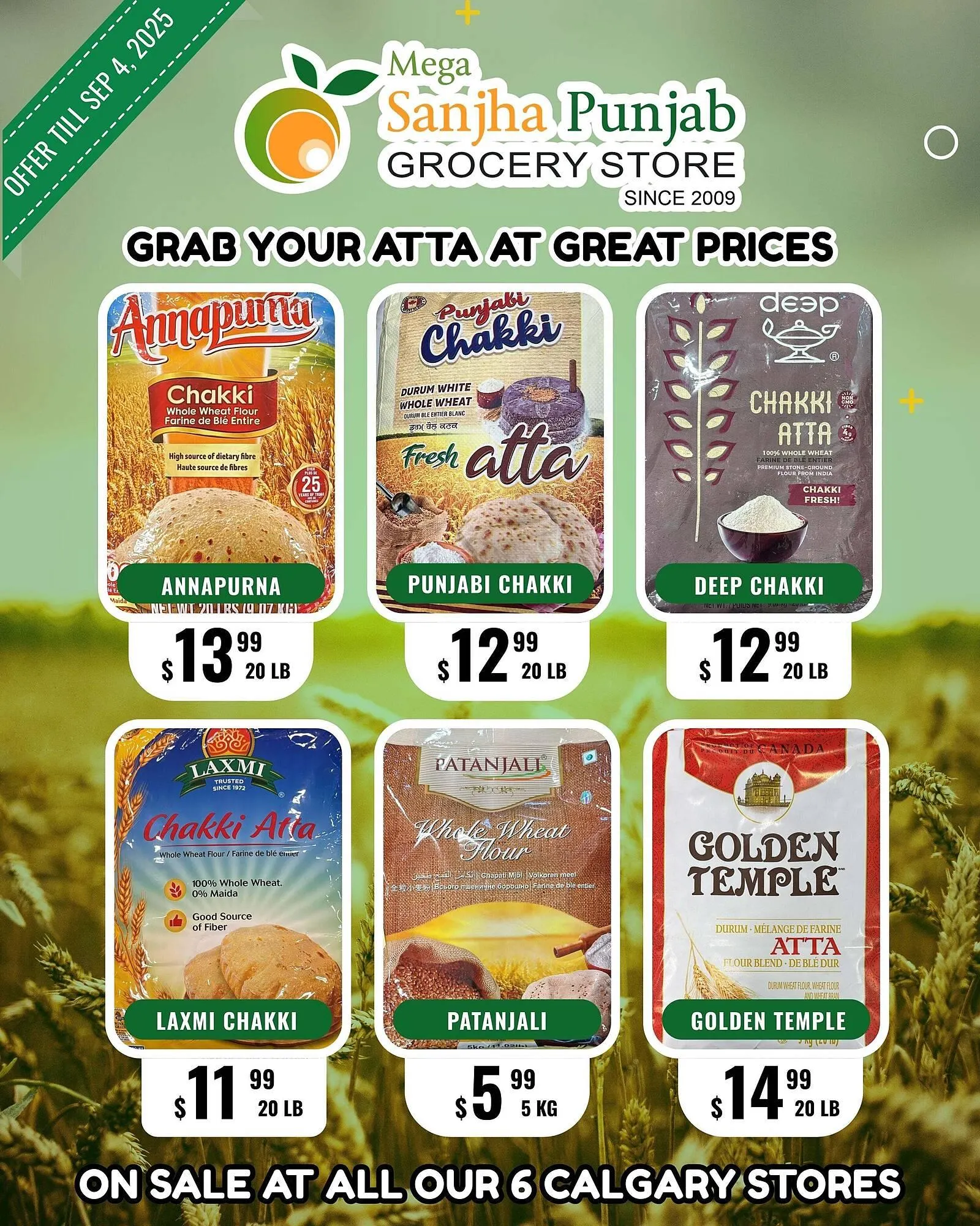 Mega Sanjha Punjab Grocery Store flyer from September 3 to September 10 2025 - flyer page 1