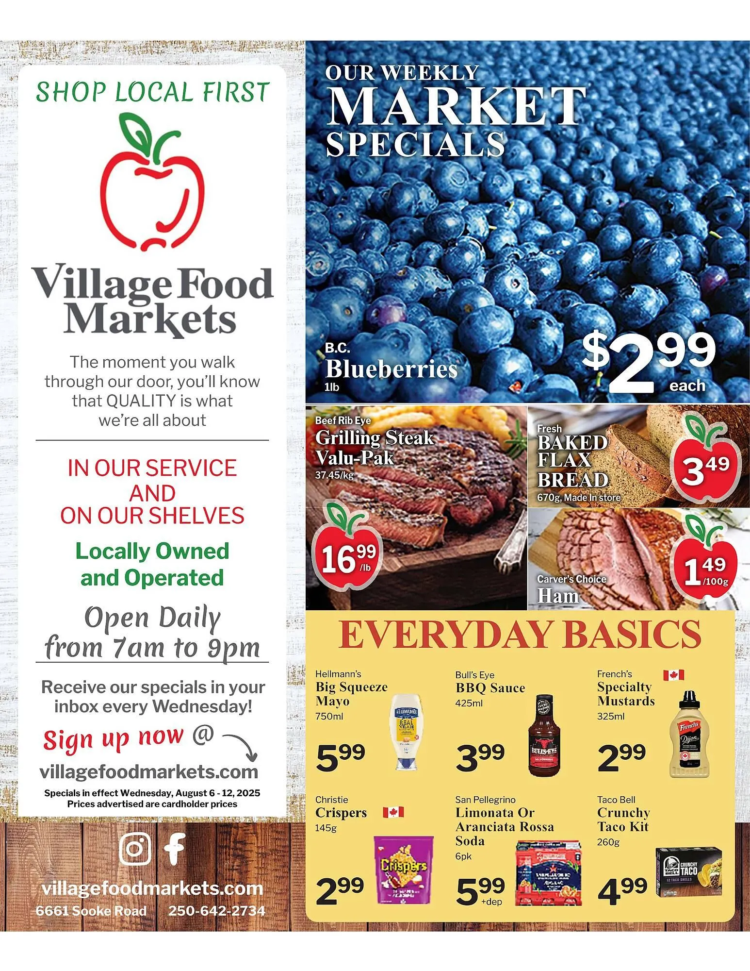 Village Food Markets flyer from August 6 to August 12 2025 - flyer page 1