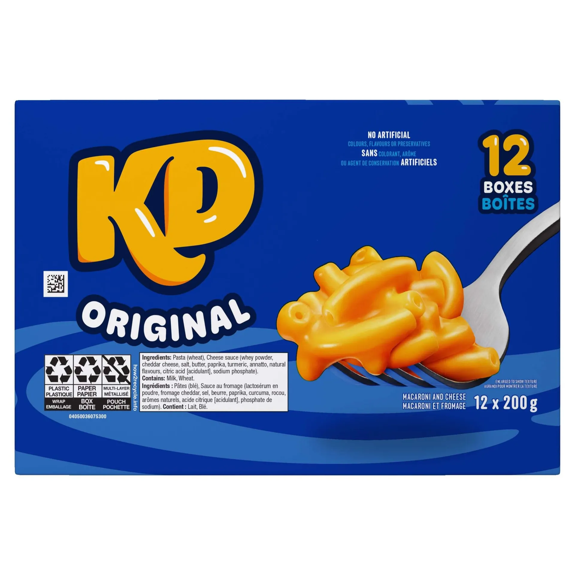 Kraft Dinner Original Macaroni and Cheese, 12 x 200-g