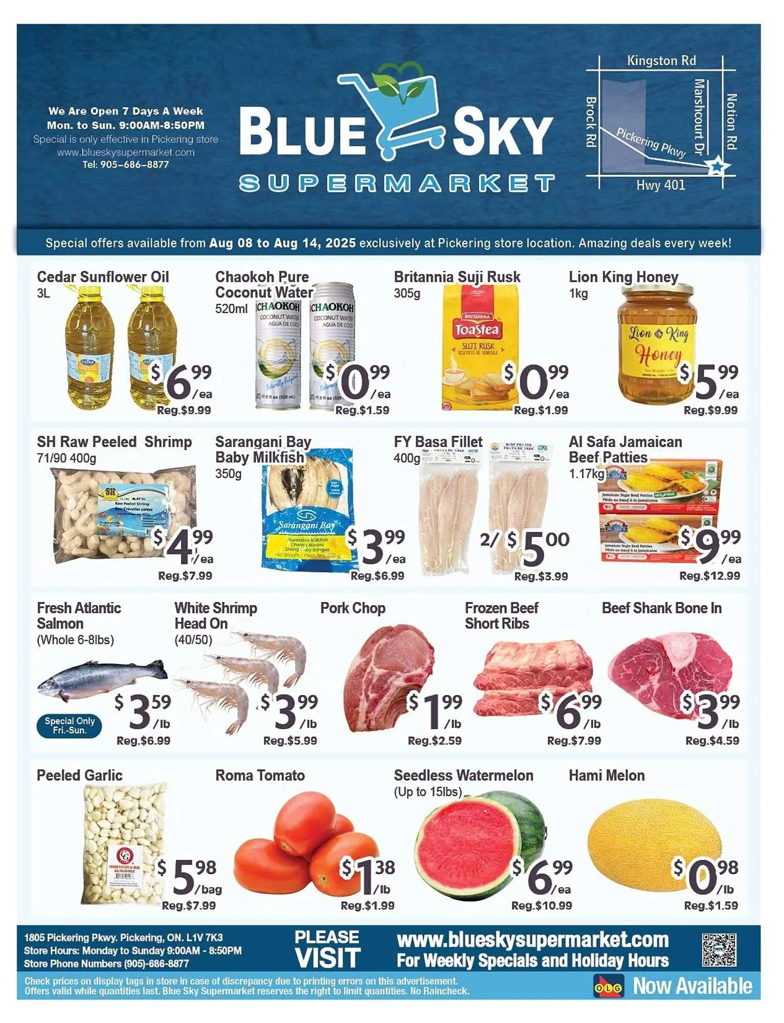 Blue Sky Supermarket flyer from August 8 to August 14 2025 - flyer page 1