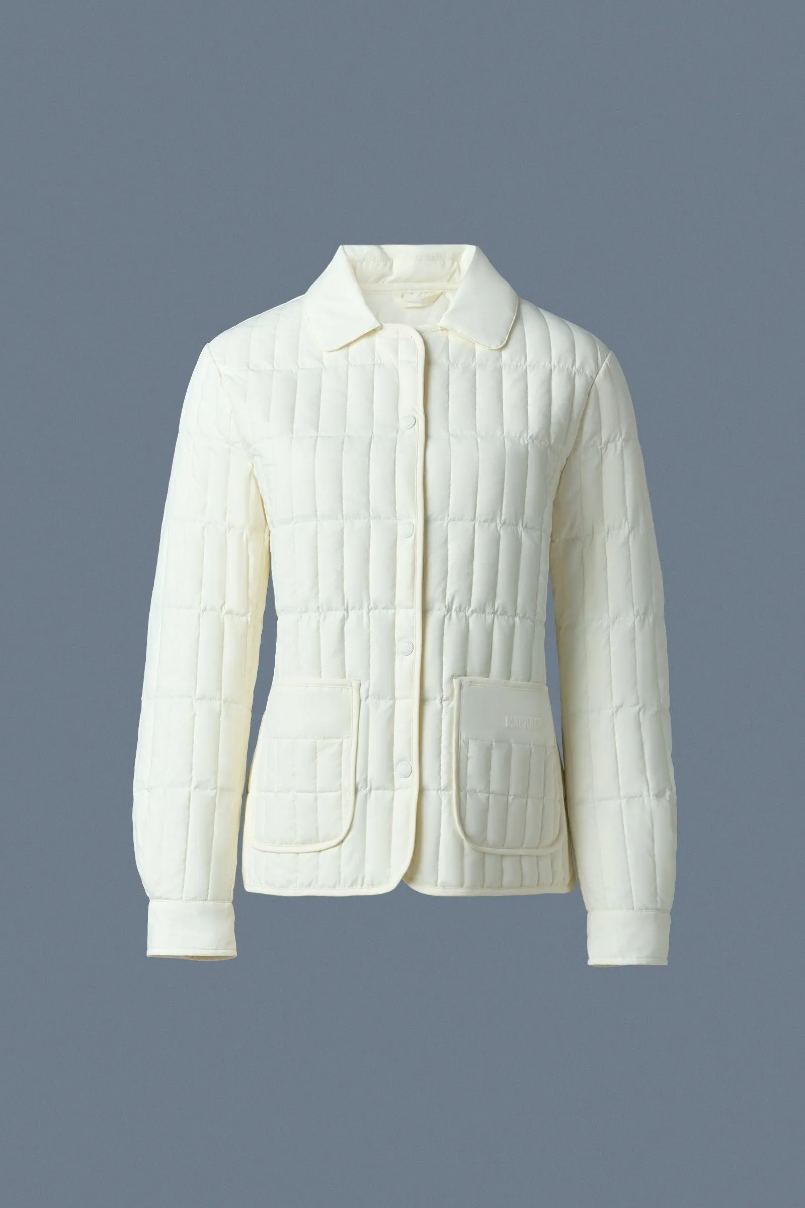 SIAN Vertical Quilted Jacket with Spread Collar
