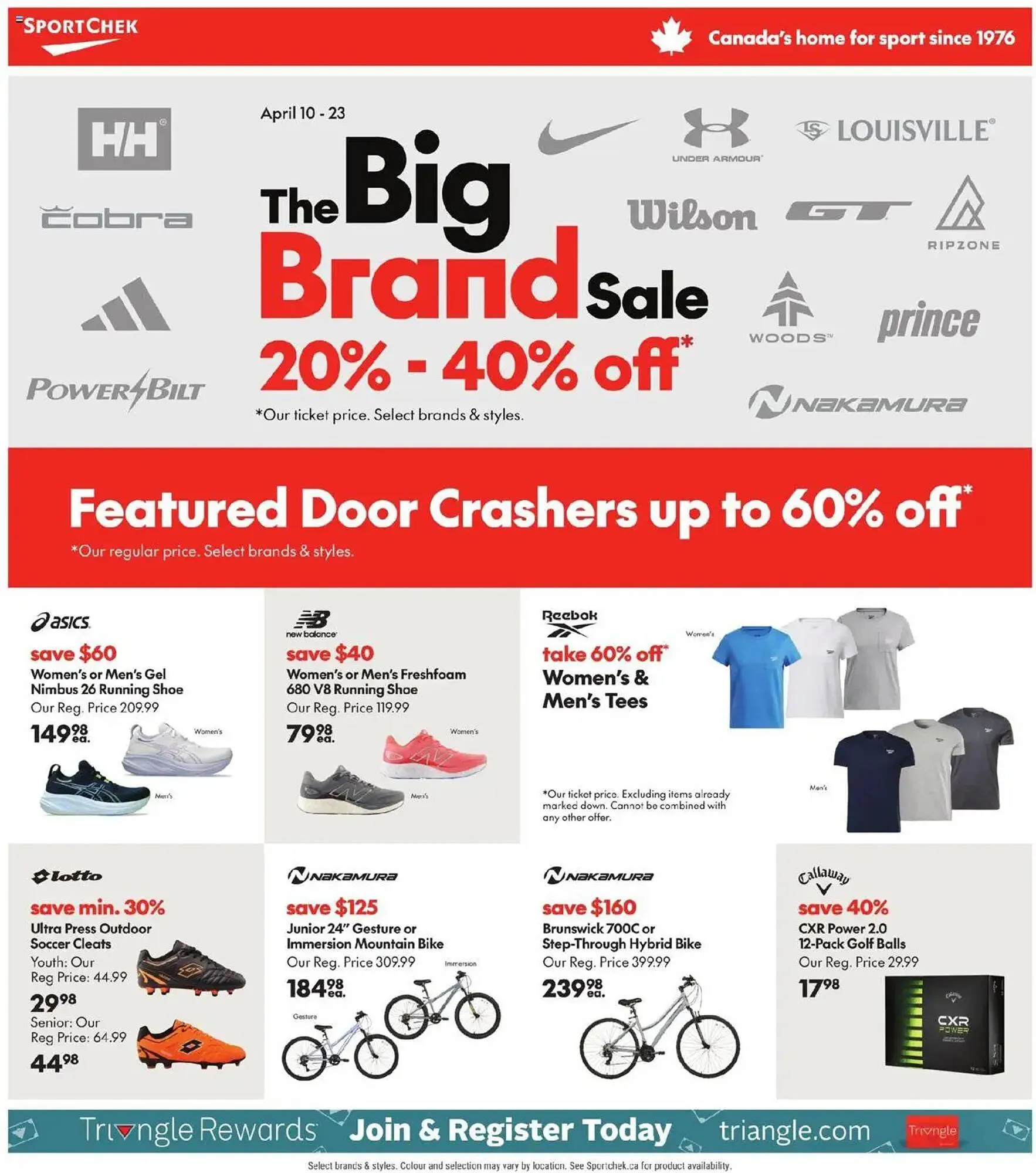 Sport Chek flyer from April 10 to April 23 2025 - flyer page 1