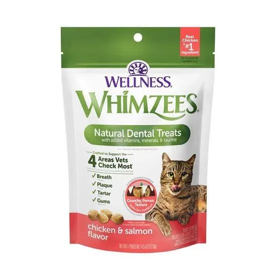 Wellness Natural Chicken and Salmon Flavour Dental Treats for Cats, 127.6 g