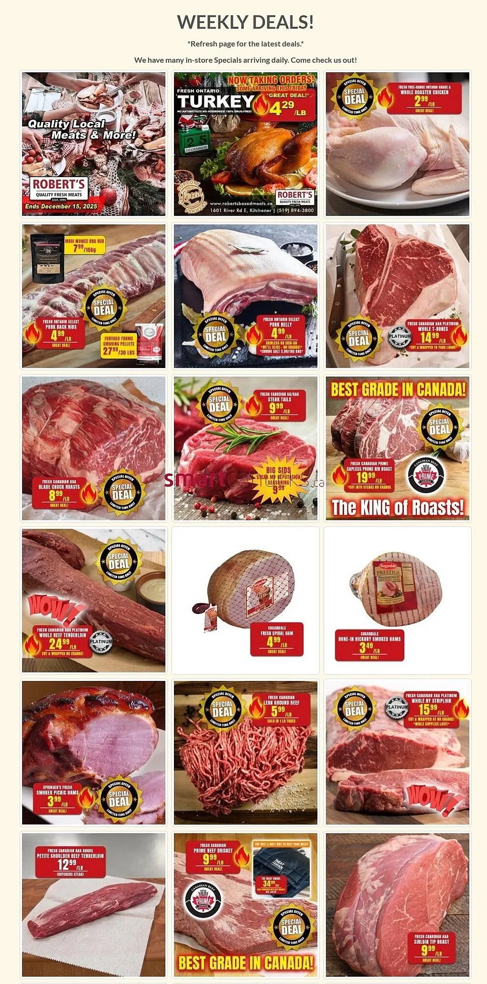Roberts Fresh and Boxed Meats flyer from December 11 to December 17 2025 - flyer page 1