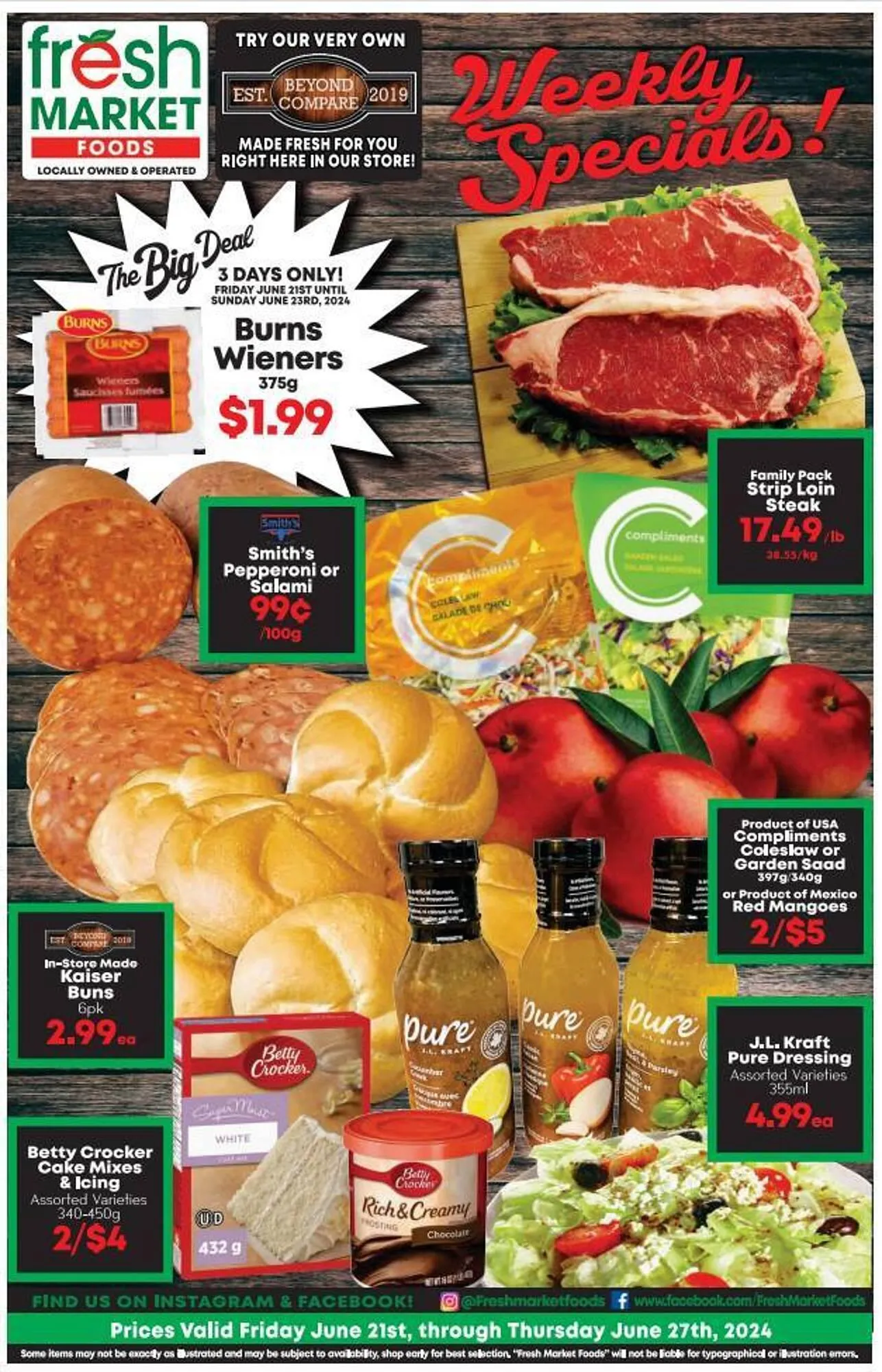 Fresh Market Foods flyer from June 21 to June 27 2024 - flyer page 1