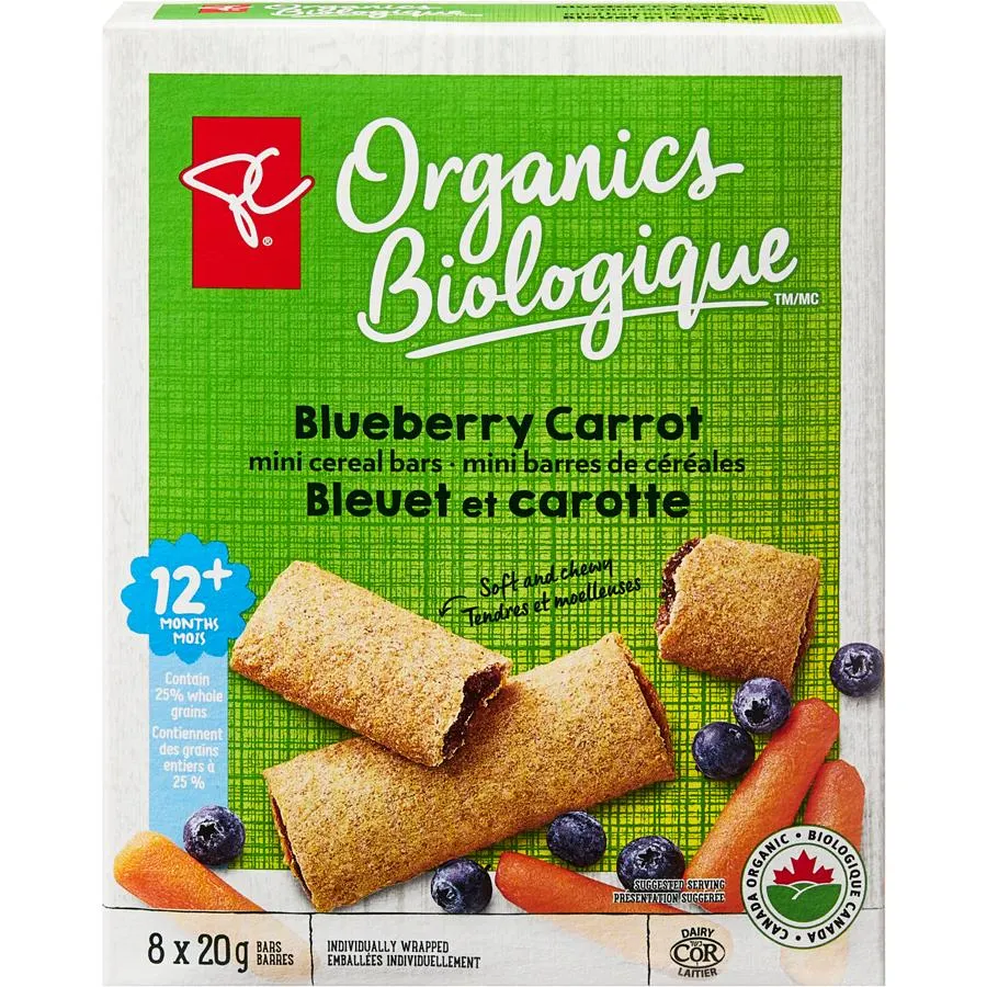 Blueberry Carrot Mini Cereal Bars