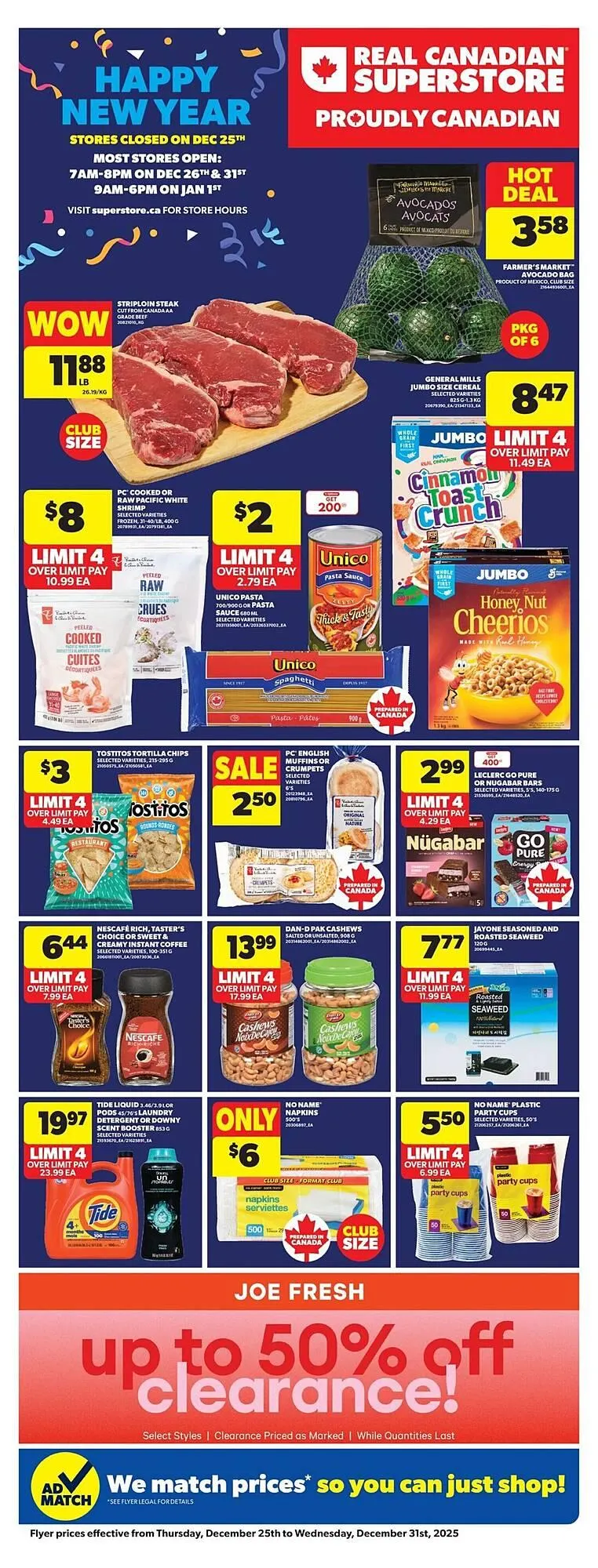 Real Canadian Superstore flyer from December 25 to January 1 2026 - flyer page 1