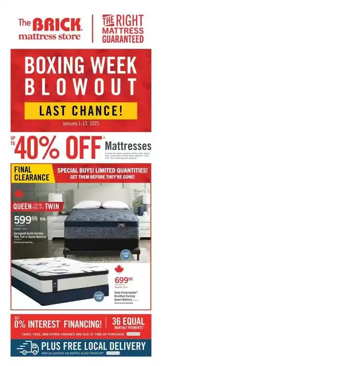 Brick Mattress Store from January 1 to January 13 2025 - flyer page 1