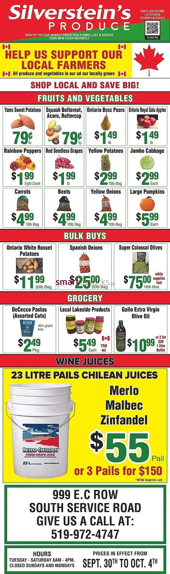 Silverstein's Produce flyer from October 2 to October 8 2025 - flyer page 1