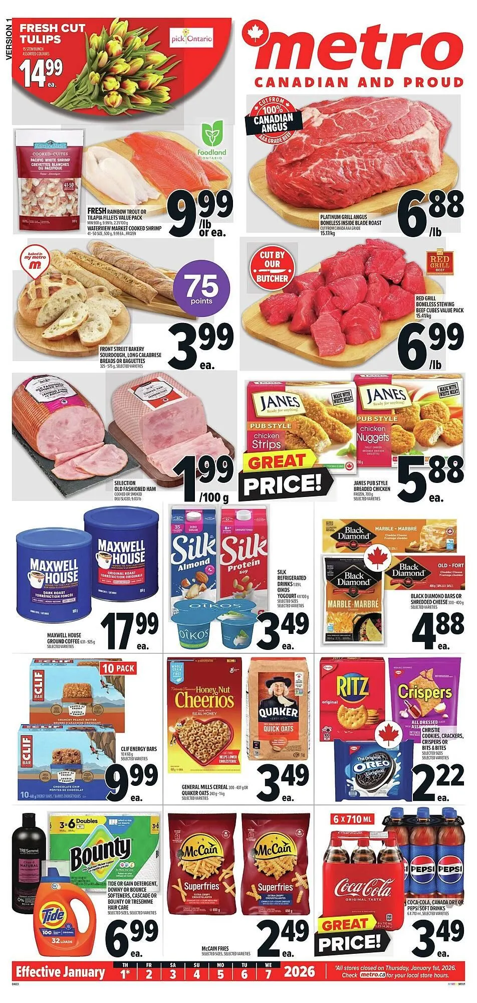 Metro flyer from January 1 to January 8 2026 - flyer page 1