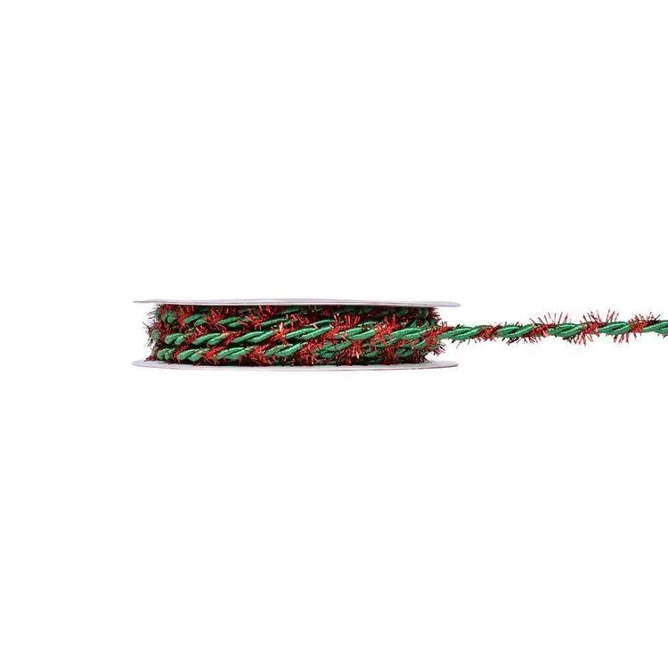 Jolly & Joy Tinsel Twisted Cord Green & Cream