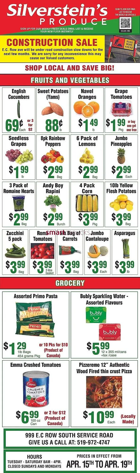 Silverstein's Produce flyer from April 15 to April 28 2025 - flyer page 1