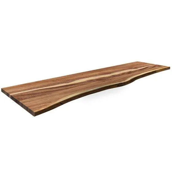 Îlot en bois d'acacia avec bordure naturelle