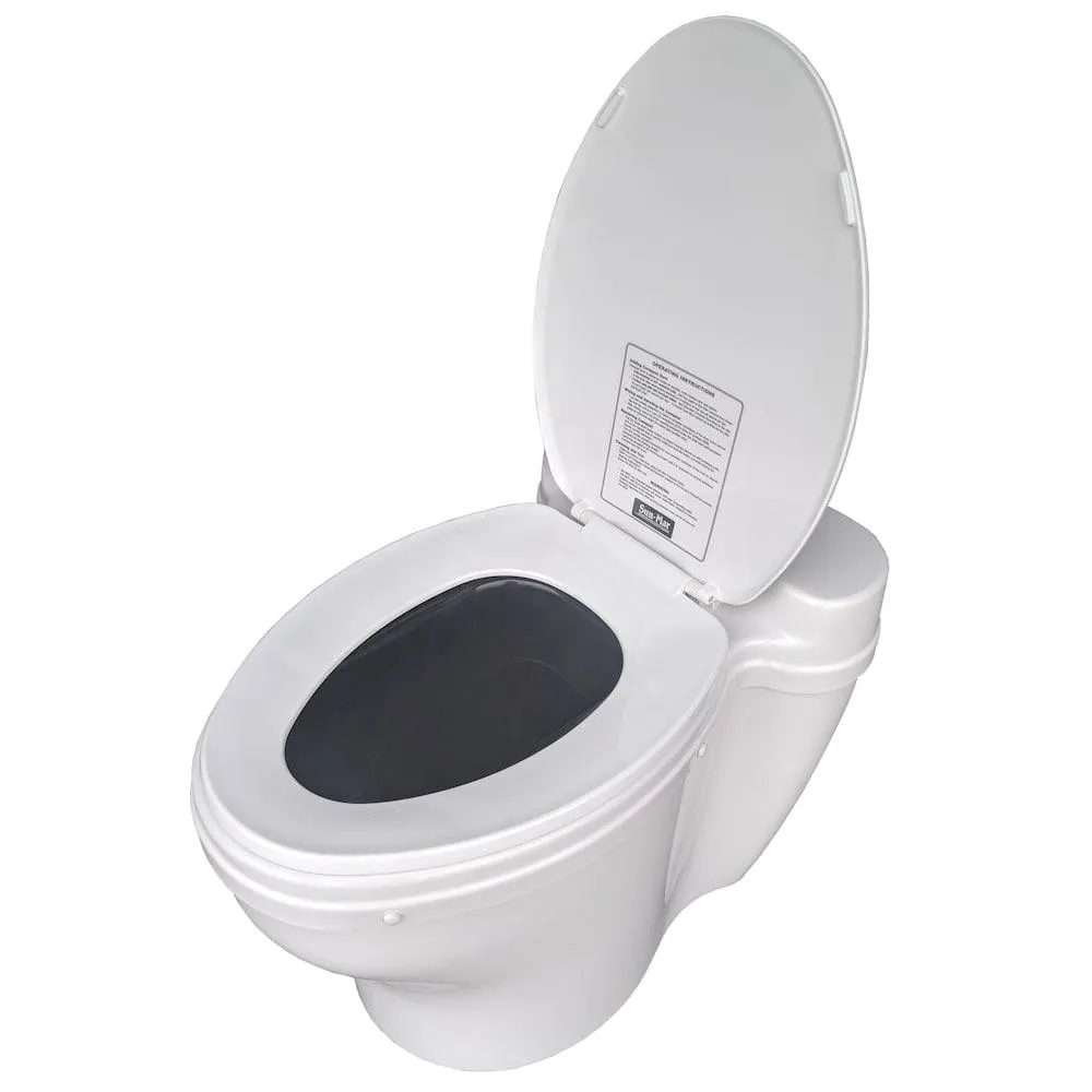 1-Piece Waterless Elongated Comfort Height Toilet in White