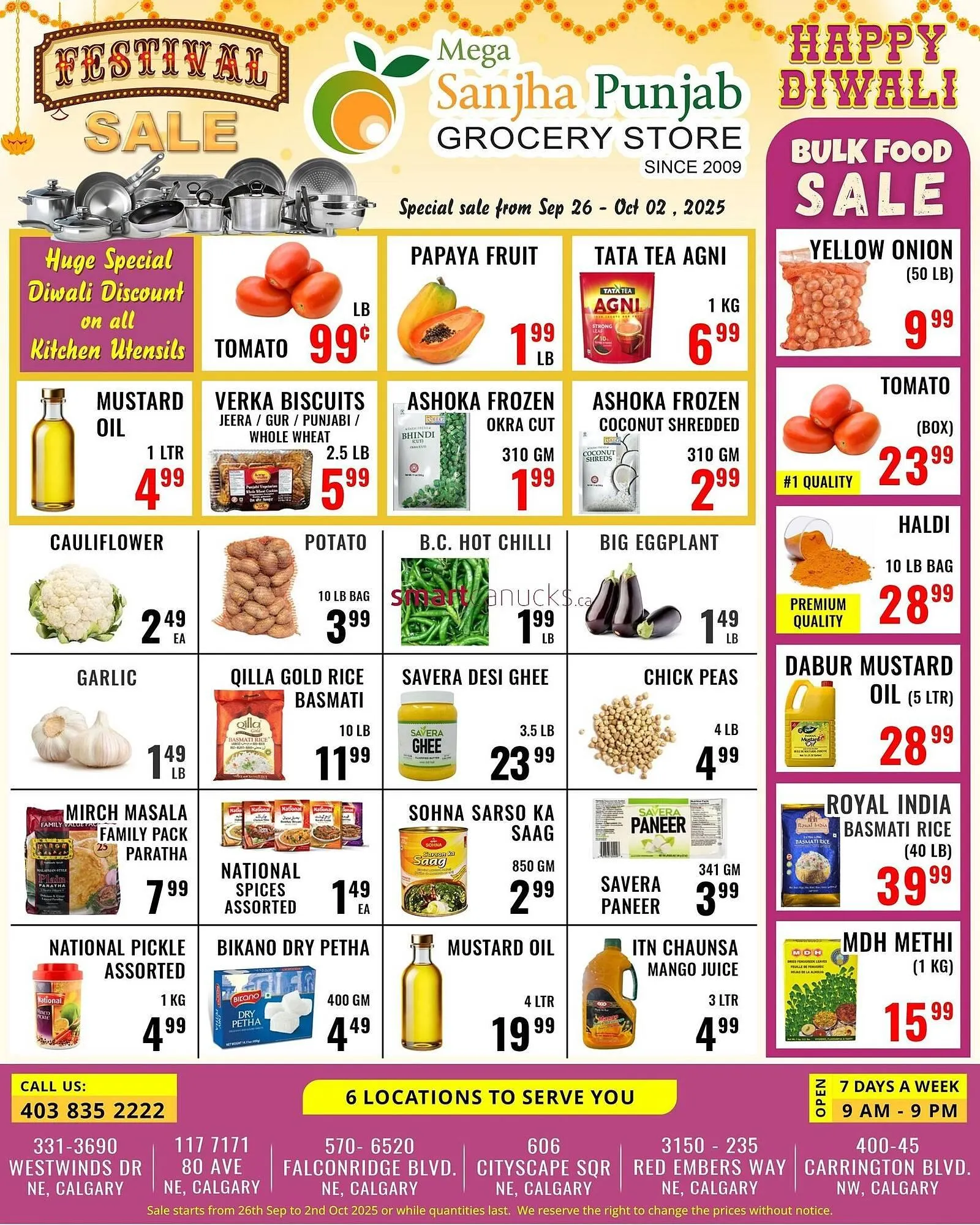 Mega Sanjha Punjab Grocery Store flyer from September 26 to October 1 2025 - flyer page 1