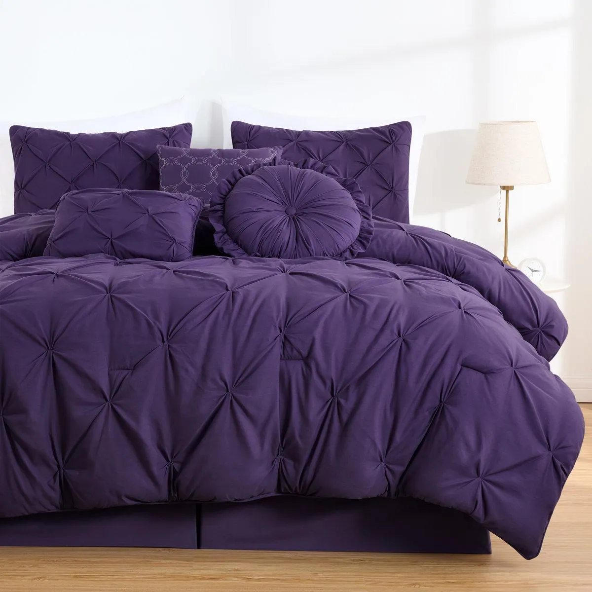 Sydney Pintuck Microfiber 7 Piece Comforter Set