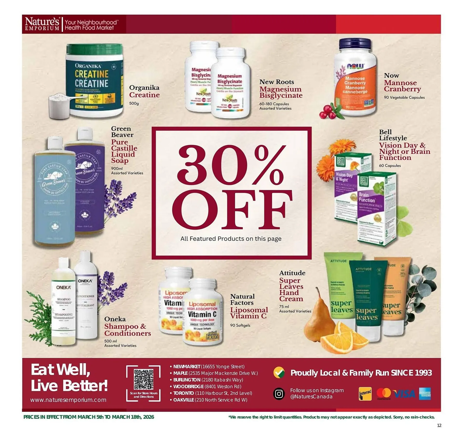 Nature's Emporium flyer from March 5 to March 12 2026 - flyer page 12
