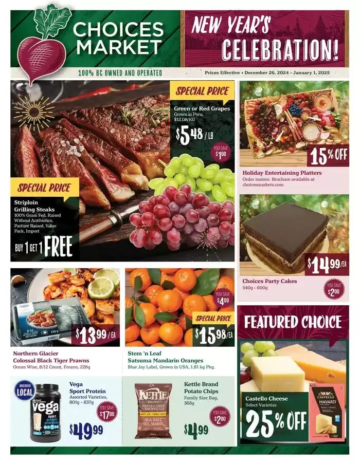 Choices Market weekly flyer from December 28 to January 11 2025 - flyer page 1