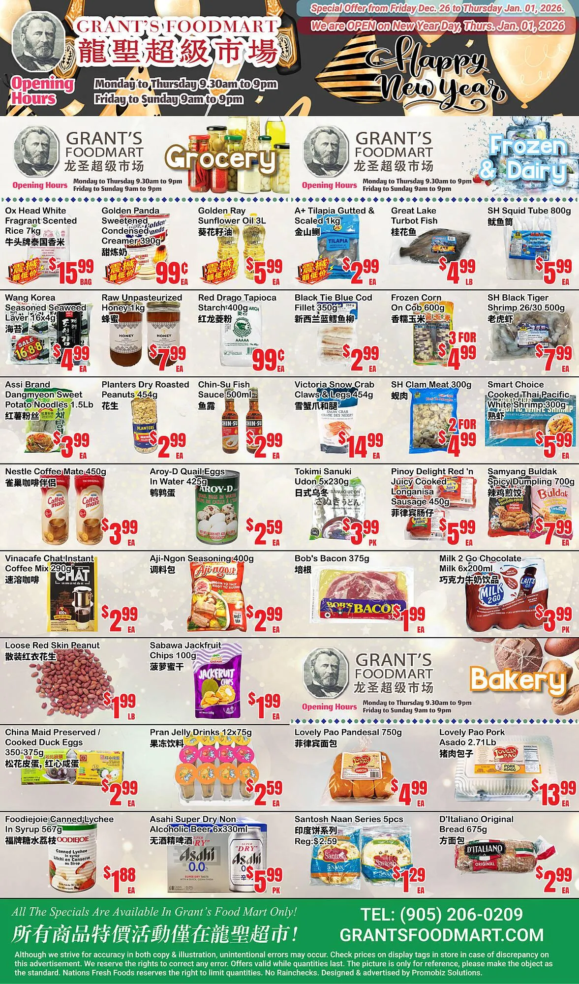 Grant's Foodmart flyer from December 26 to January 1 2026 - flyer page 1
