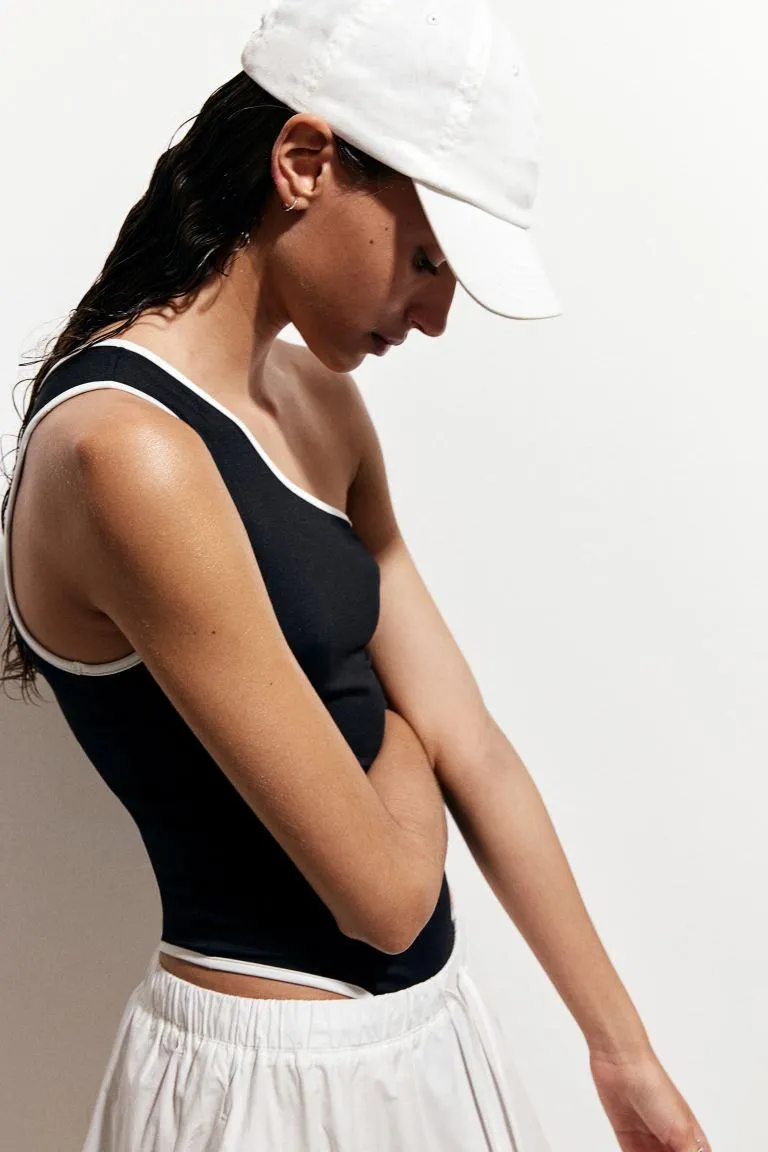 One-shoulder Thong Bodysuit