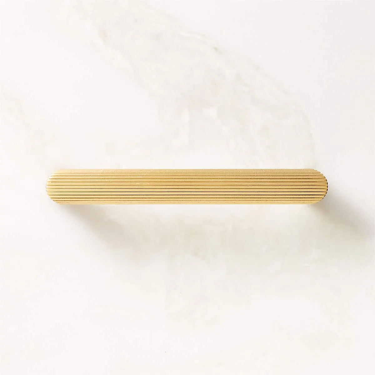 Curveaux Scored Brushed Brass Cabinet Handle 4''