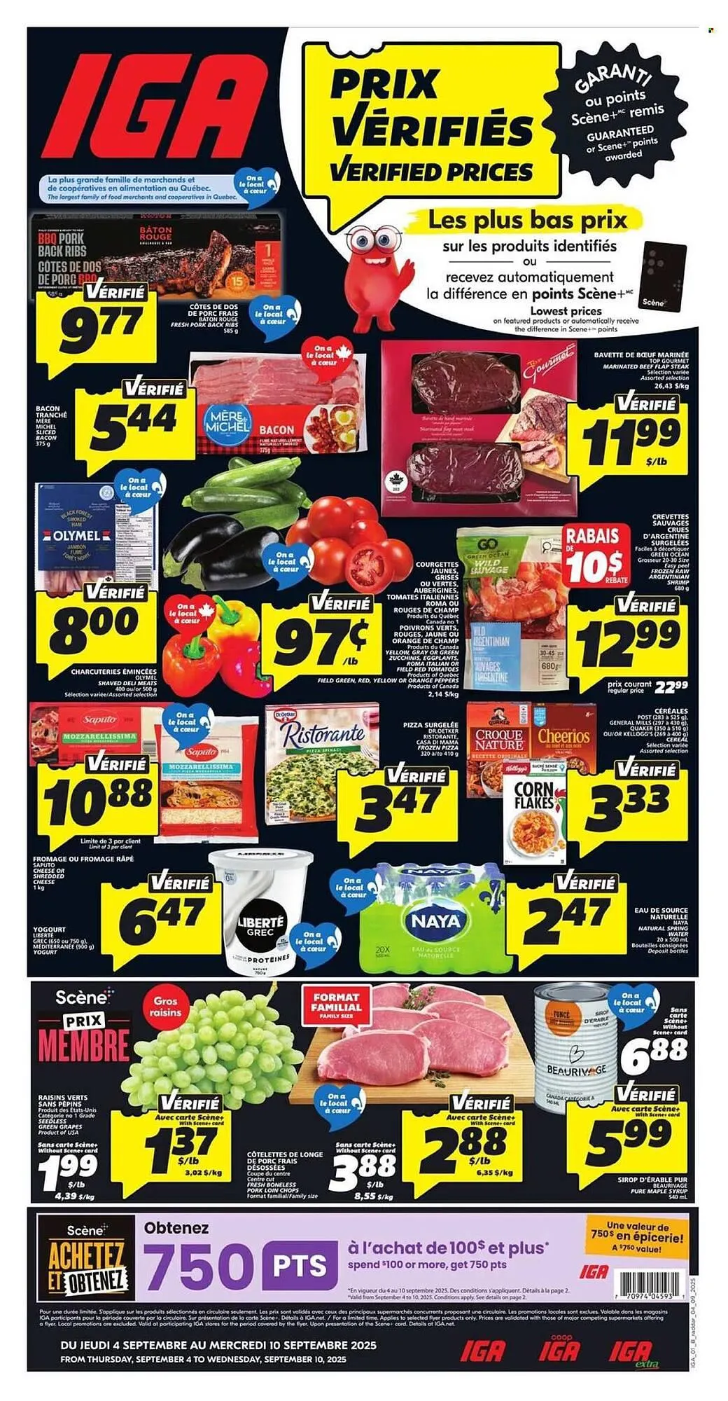 IGA flyer from September 4 to September 10 2025 - flyer page 1