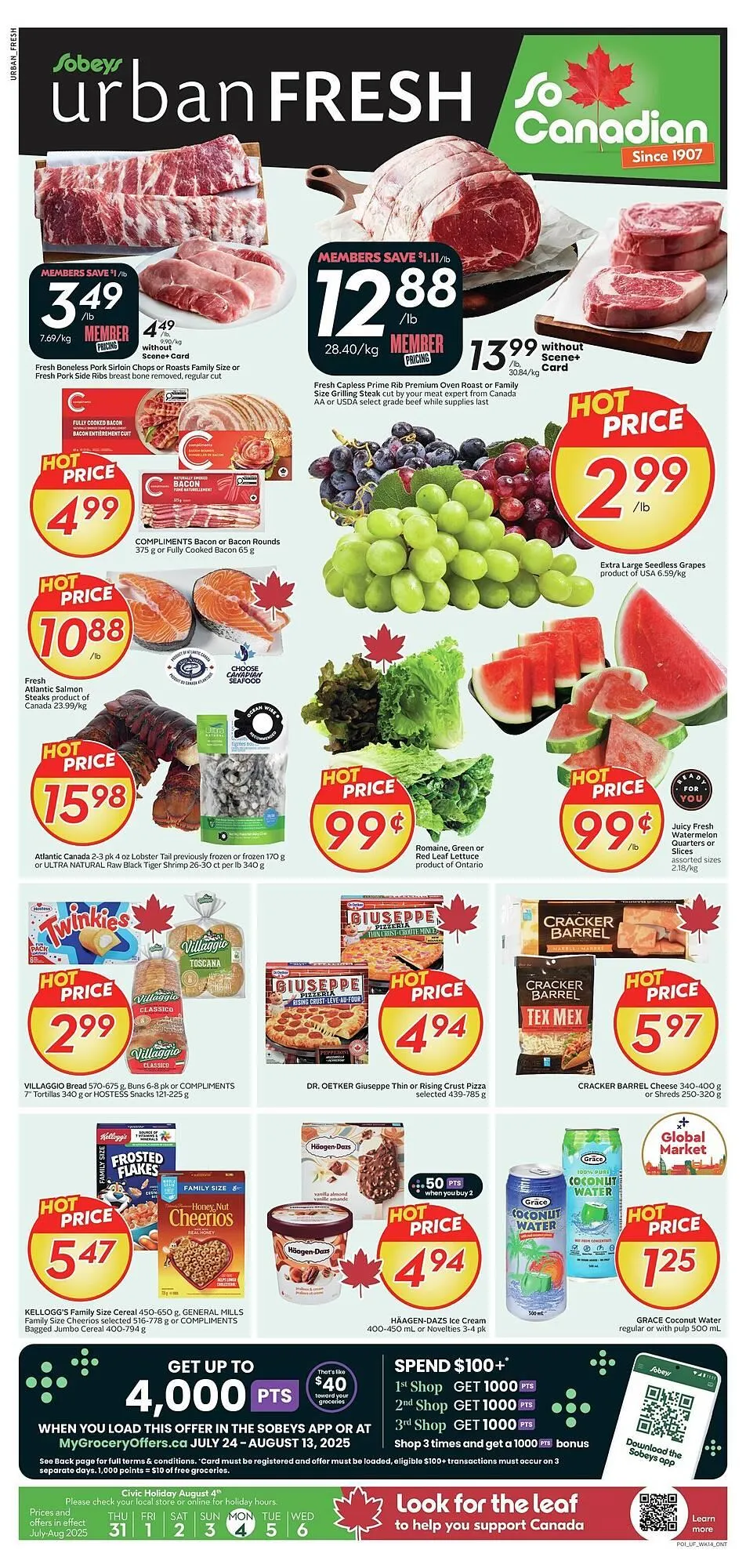 Sobeys flyer from August 1 to August 8 2025 - flyer page 1