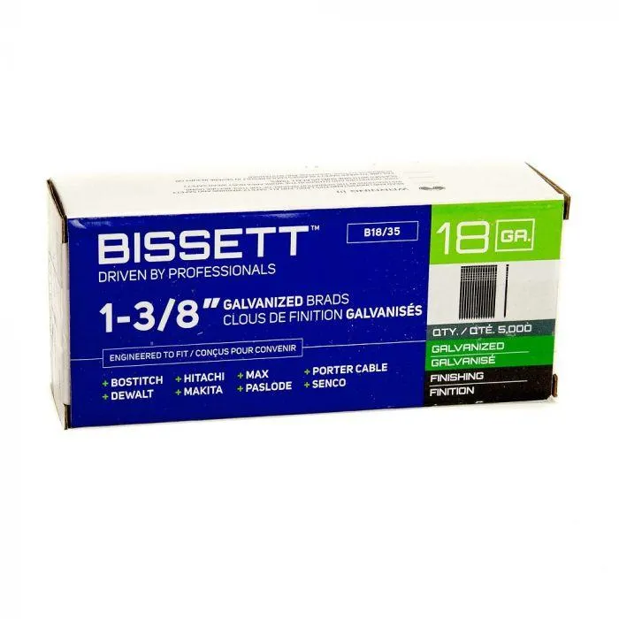 Bissett 1-3/8" 18ga Galvanized Brad Nails