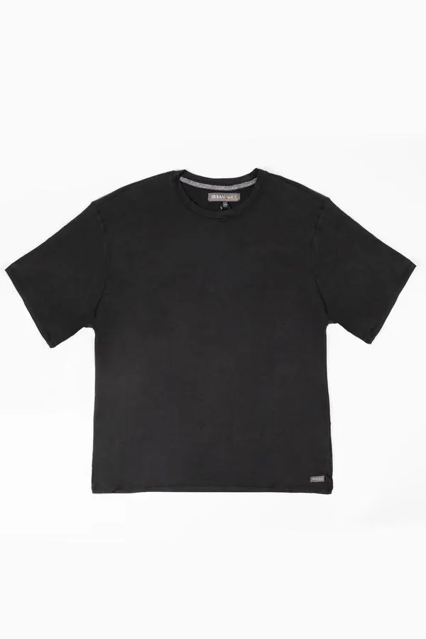 Short sleeve jersey knit shirt for men - Black - Plus Size