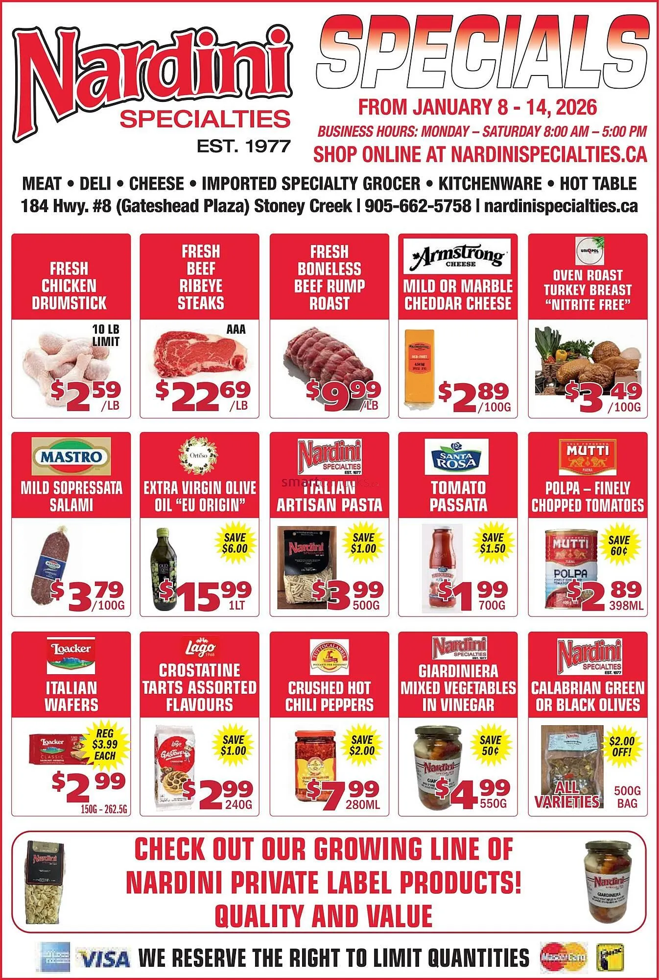 Nardini Specialties flyer from January 8 to January 14 2026 - flyer page 1