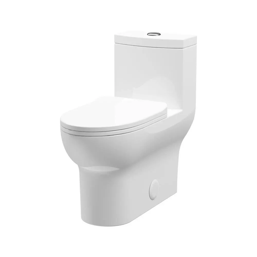 Ellis 1-Piece 1.6/1.2 GPF Dual Flush Elongated Ceramic Toilet in White