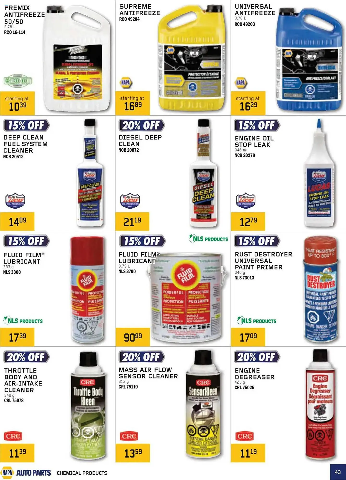 NAPA Auto Parts flyer from October 1 to January 1 2026 - flyer page 43