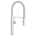 Studio S Semi-Pro Single Handle Pull-Down Dual Spray Kitchen Faucet with Spring Spout in Polished Chrome (Valve Included)