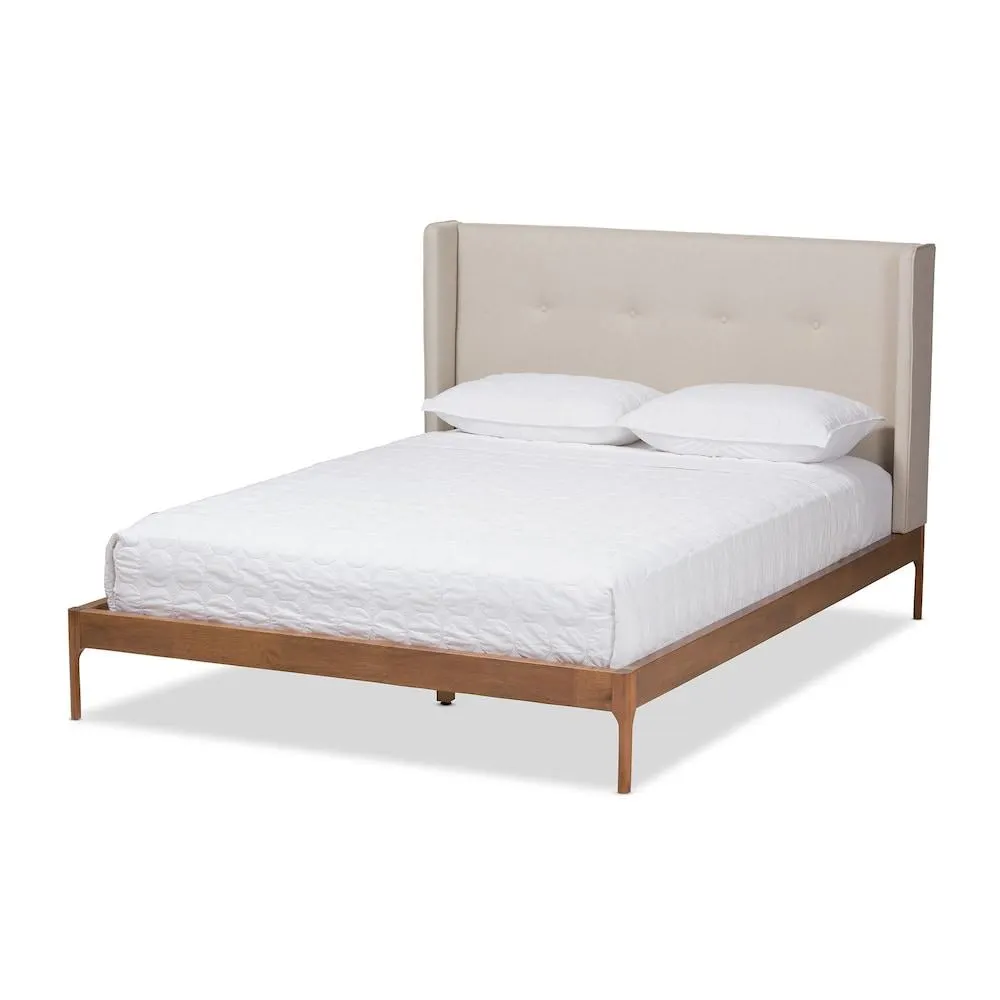 Brooklyn King Platform Bed in Light Beige