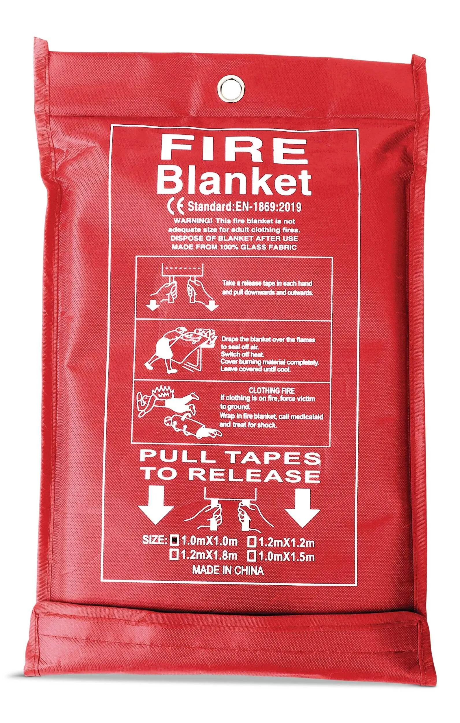 Emergency Fire Blanket for Home & Kitchen, Flame Retardant, 1m x 1m