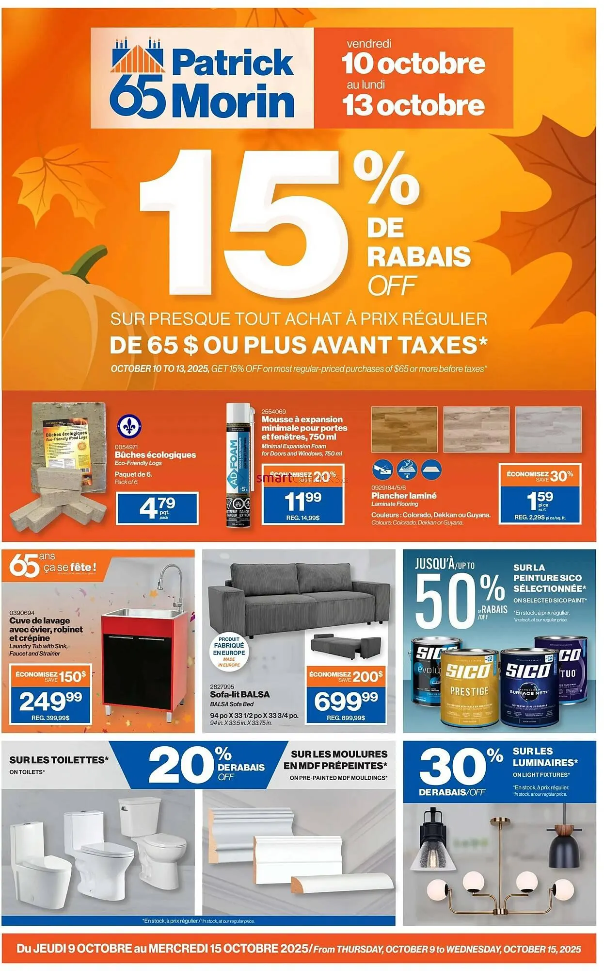 Patrick Morin flyer from October 9 to October 15 2025 - flyer page 1