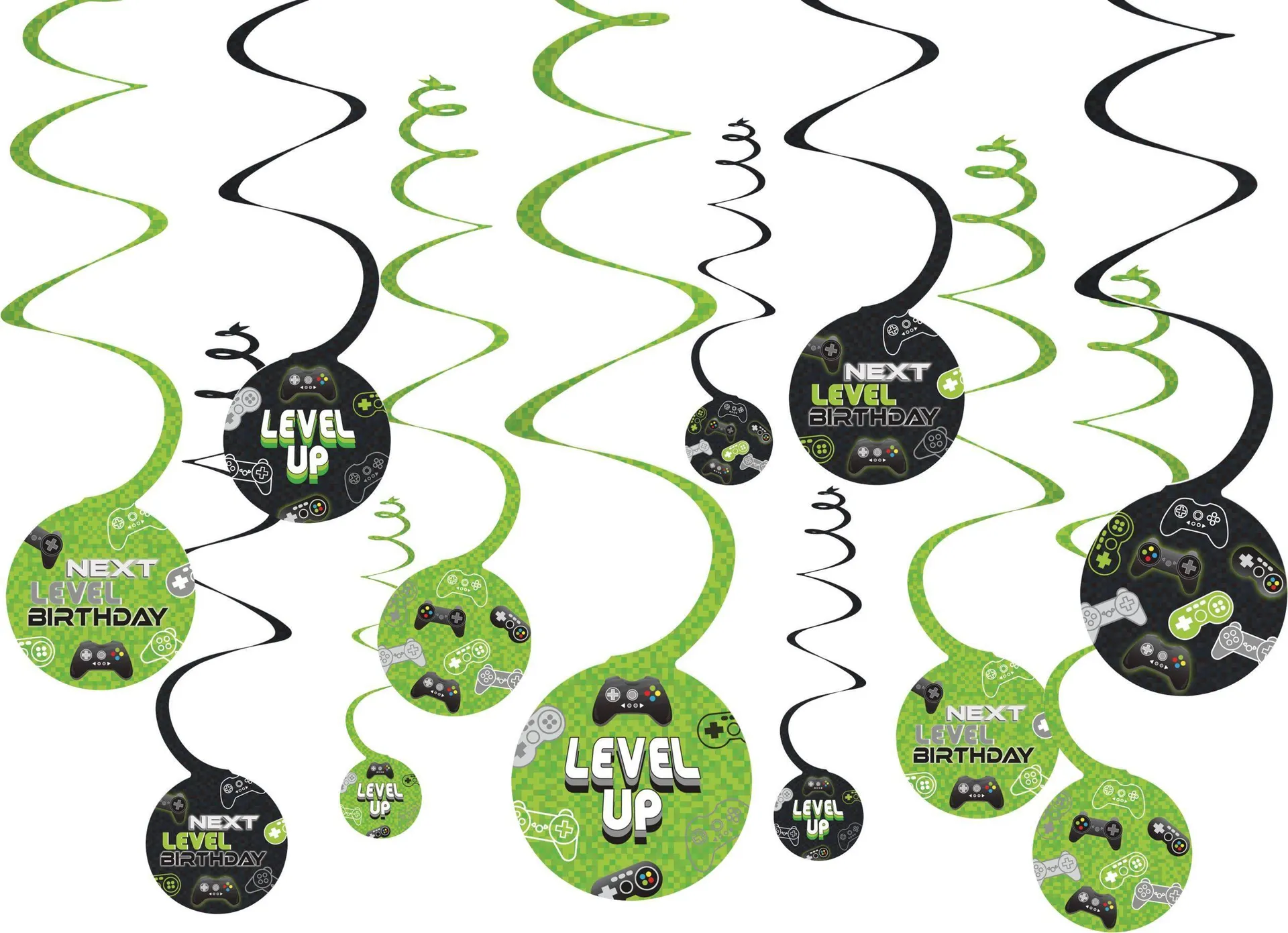 Level Up Swirl Decorations, 12-pc