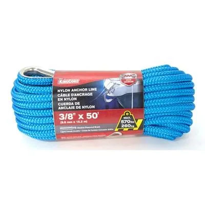 3/8" x 50' Nylon Dbl-Br Anchor Lne-Blu