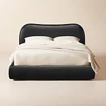 Diana Queen Bello Black Leather Bed by Ross Cassidy