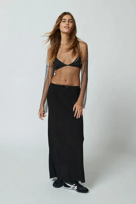 Urban Renewal Remnants Slub Linen Maxi Skirt