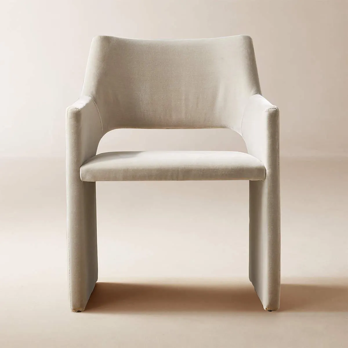 Foley Faux Mohair Grey Dining Armchair