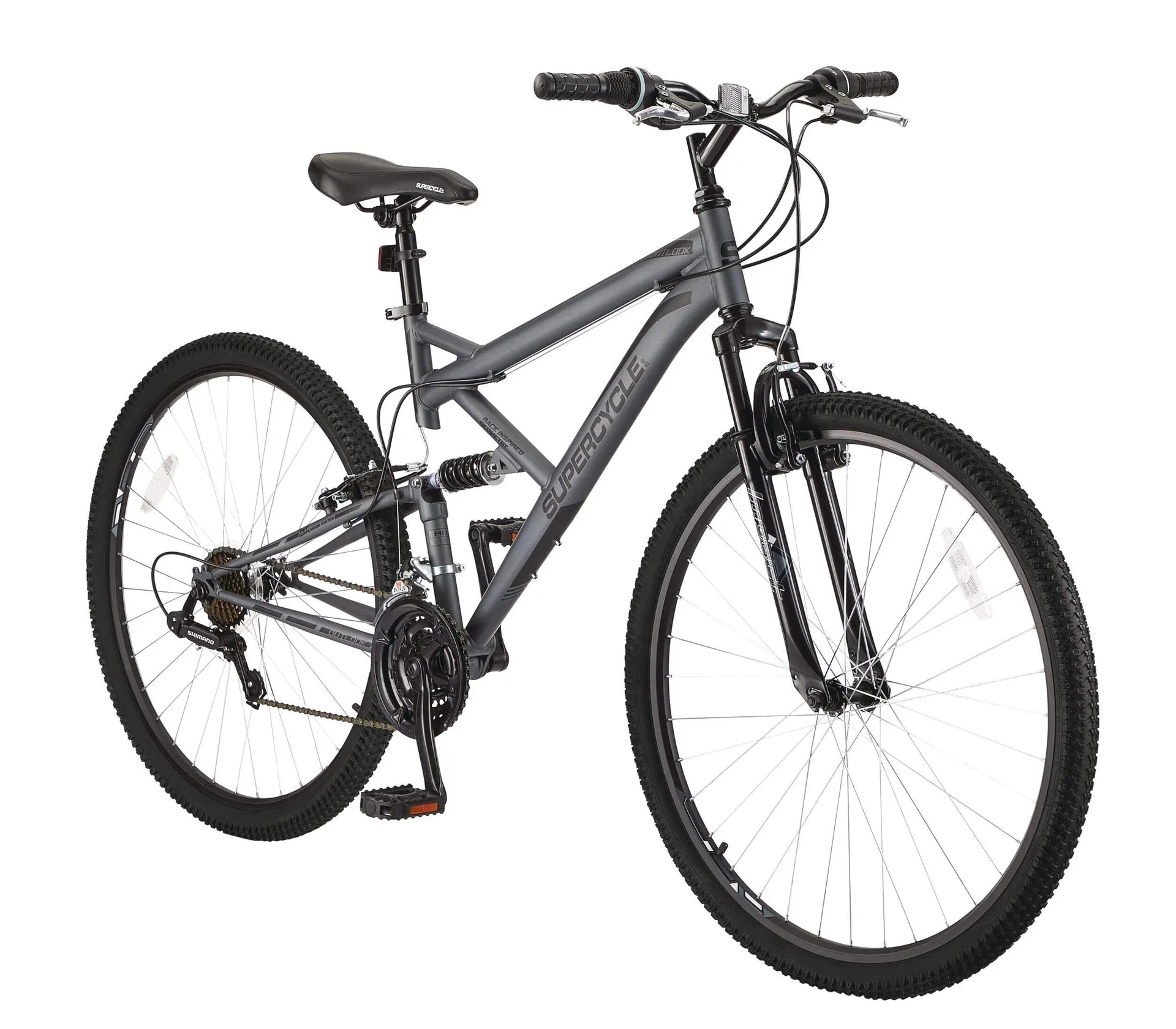Supercycle Outlook Dual-Suspension Mountain Bike, 29-in Wheel, Grey/Black