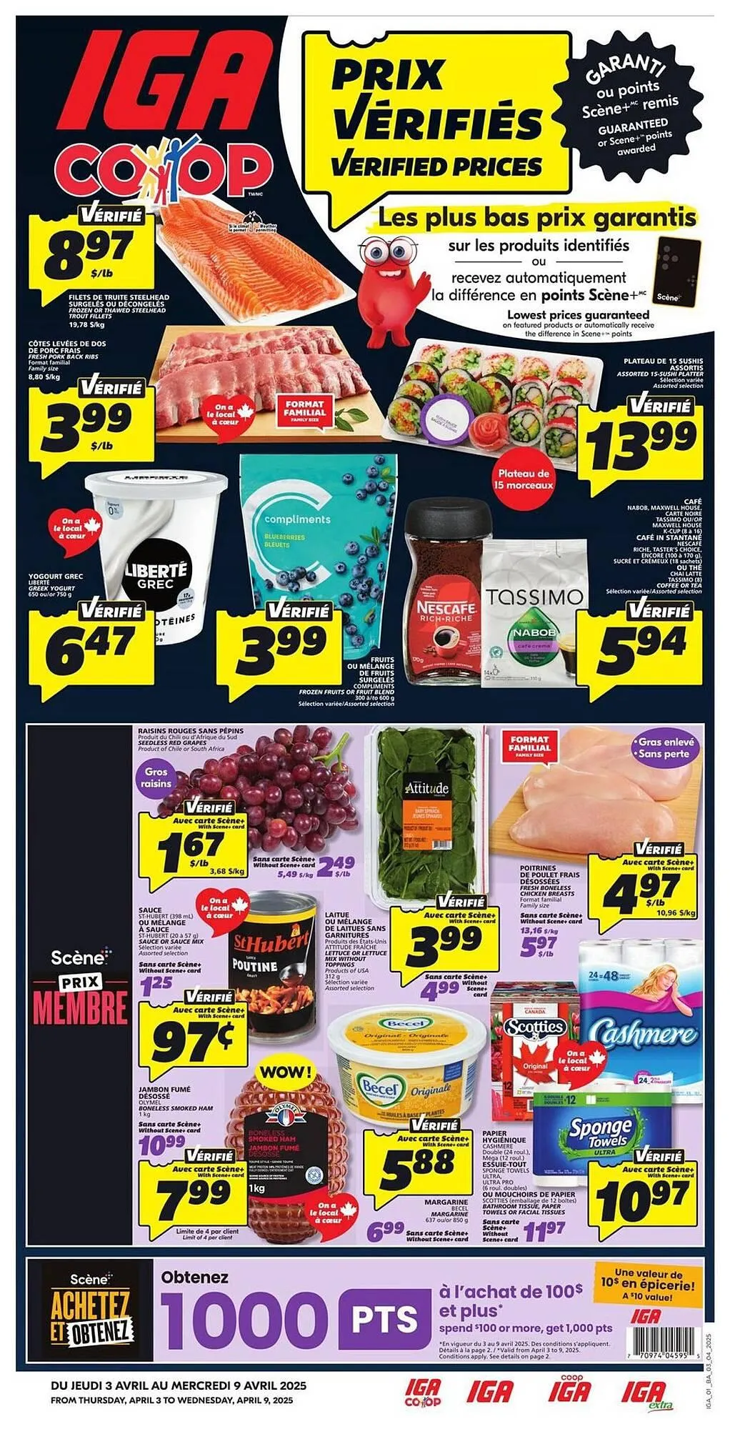 IGA flyer from April 3 to April 9 2025 - flyer page 1