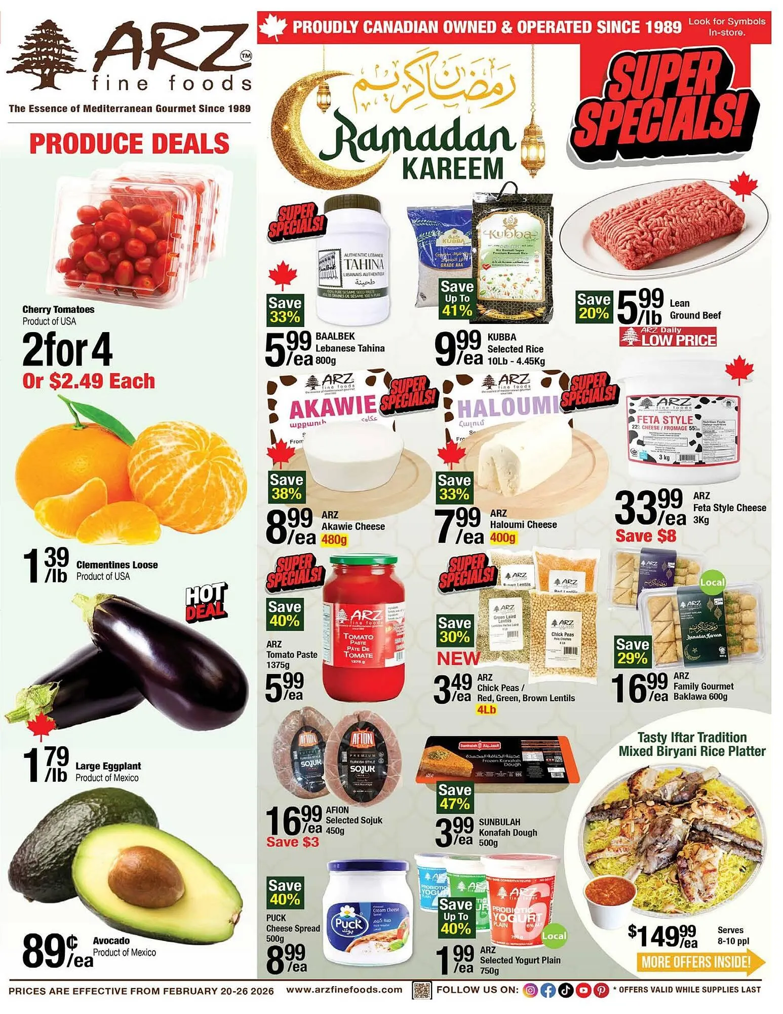 Arz Fine Foods flyer from February 20 to February 26 2026 - flyer page 1
